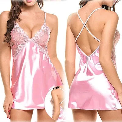 Floral Lace Satin Pajama Set