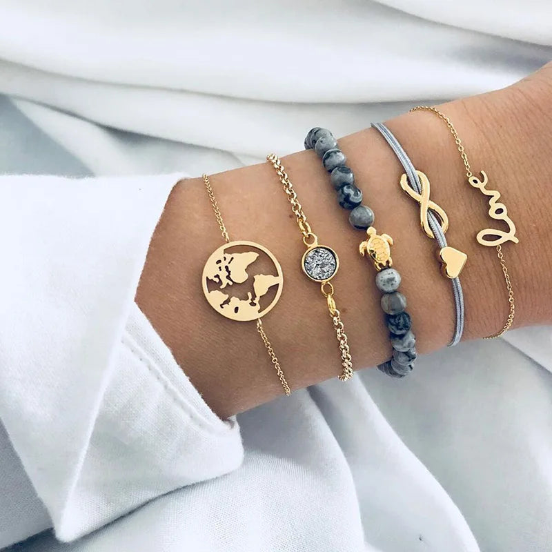 Bohemian Moon Charm Bracelet
