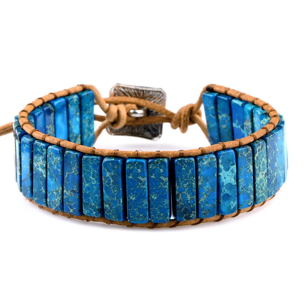 Natural Stone Leather Wrap