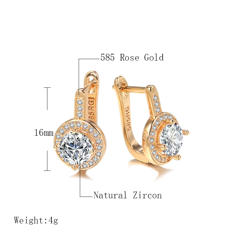 Round Zircon Bridal Studs