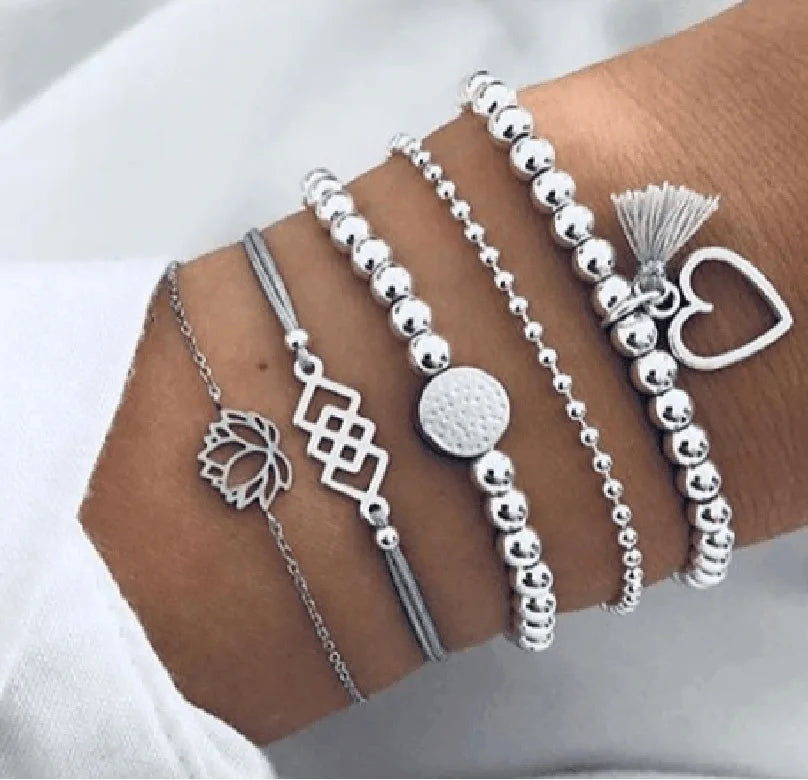 Bohemian Moon Charm Bracelet