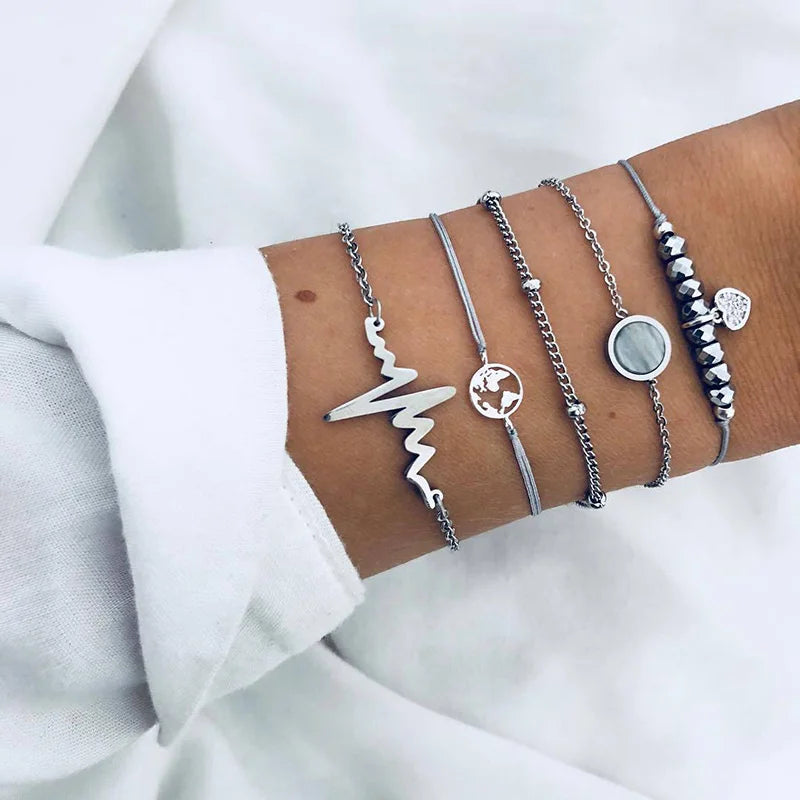 Bohemian Moon Charm Bracelet