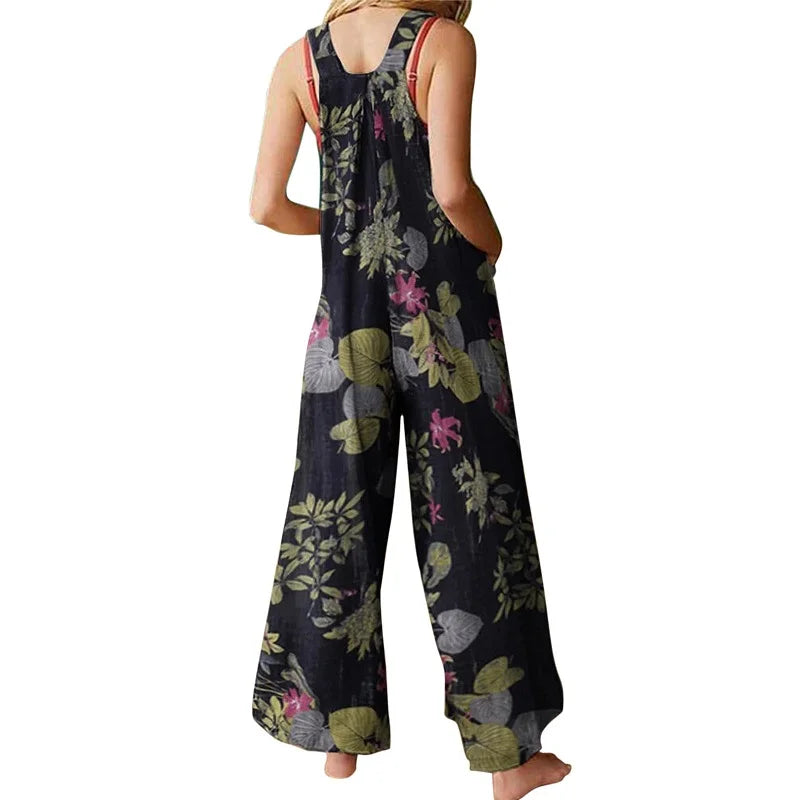 Floral Linen Blend Jumpsuit