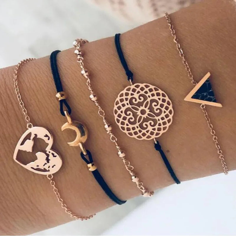 Bohemian Moon Charm Bracelet