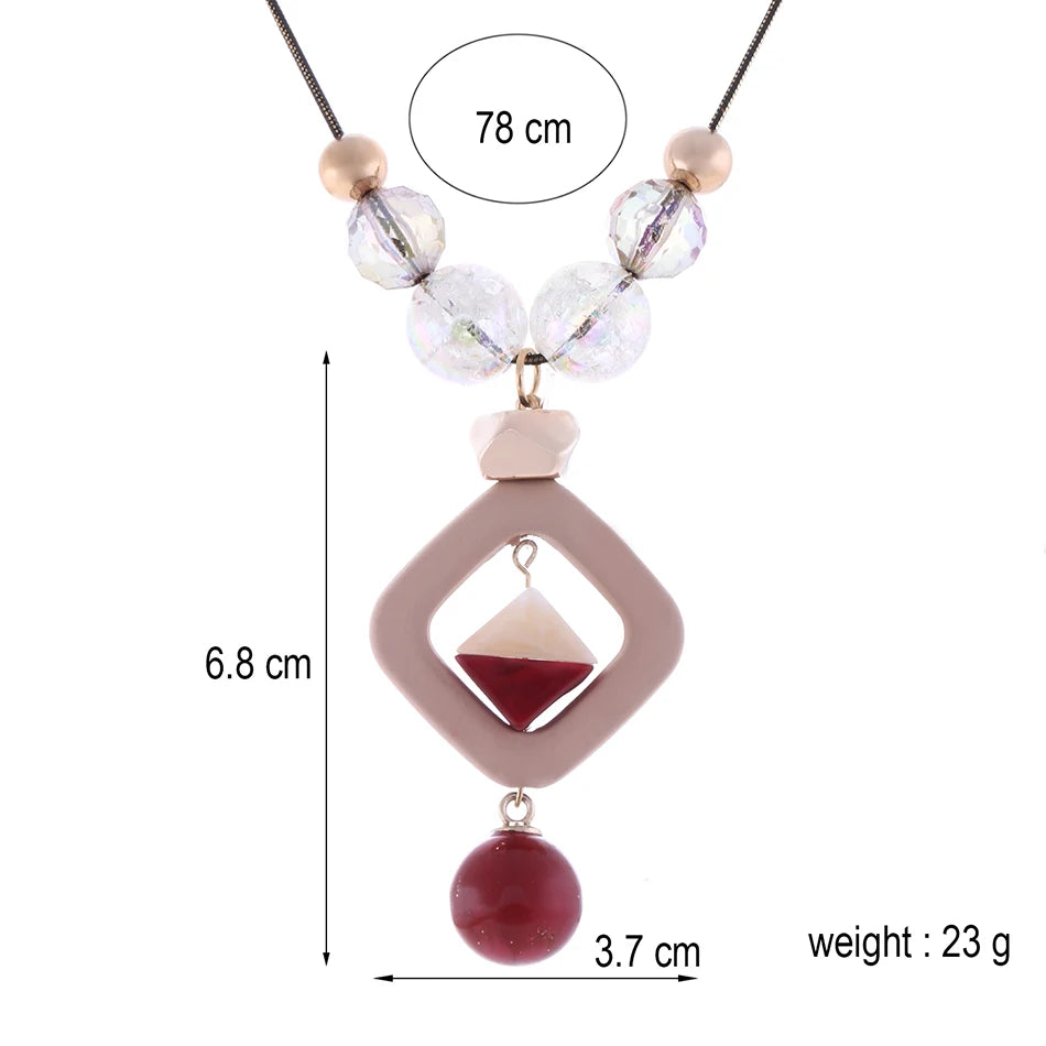 Acrylic Botanical Pendant Necklace