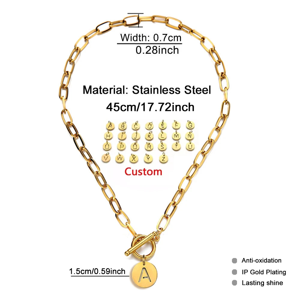 Custom Initial Paperclip Necklace