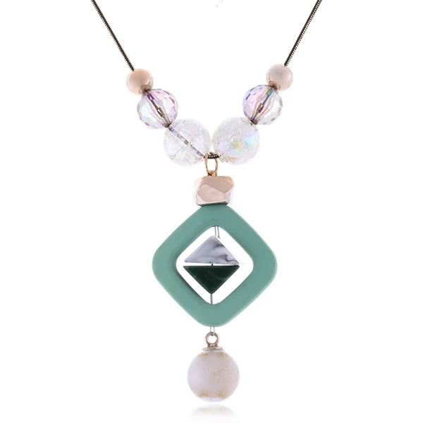 Acrylic Botanical Pendant Necklace