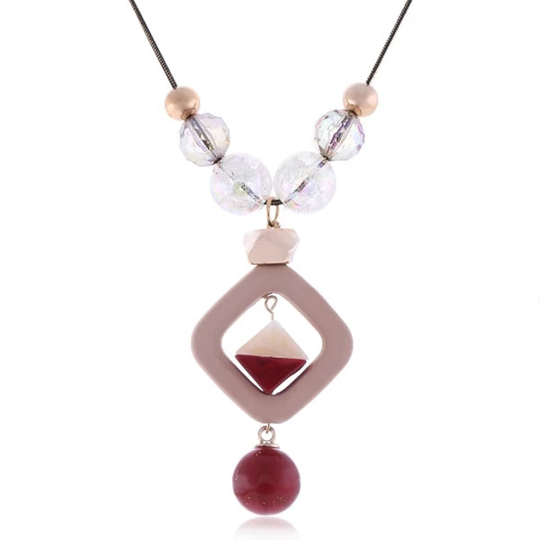 Acrylic Botanical Pendant Necklace