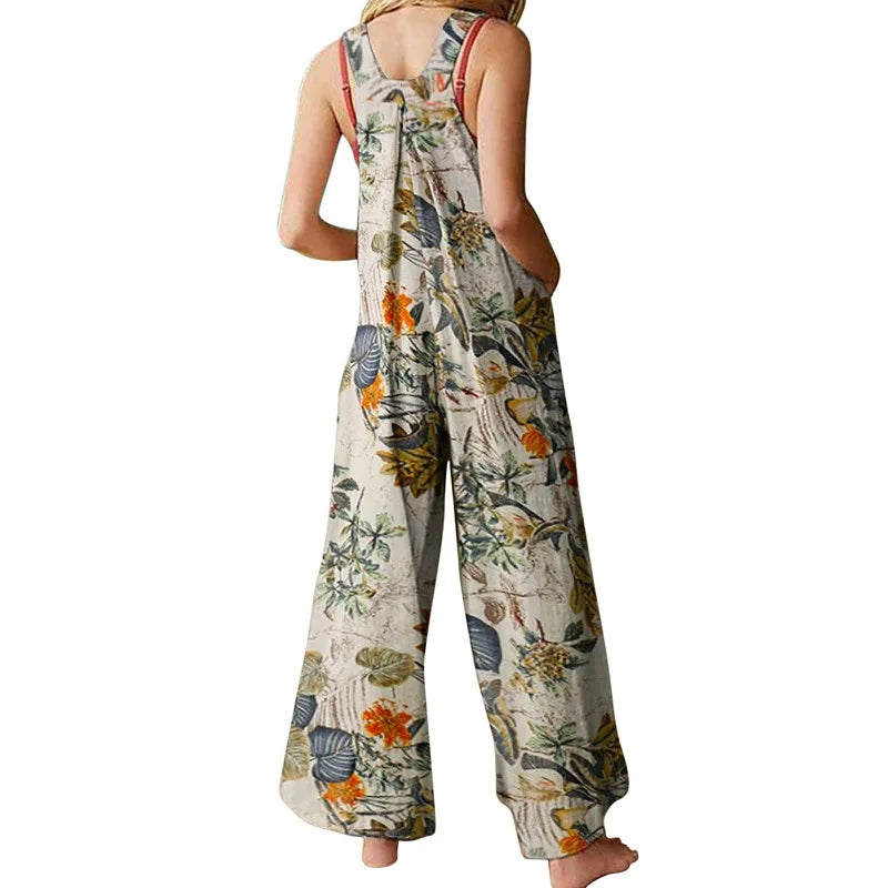 Floral Linen Blend Jumpsuit