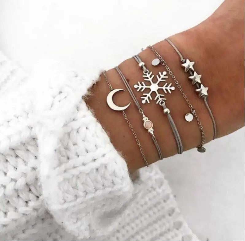 Bohemian Moon Charm Bracelet
