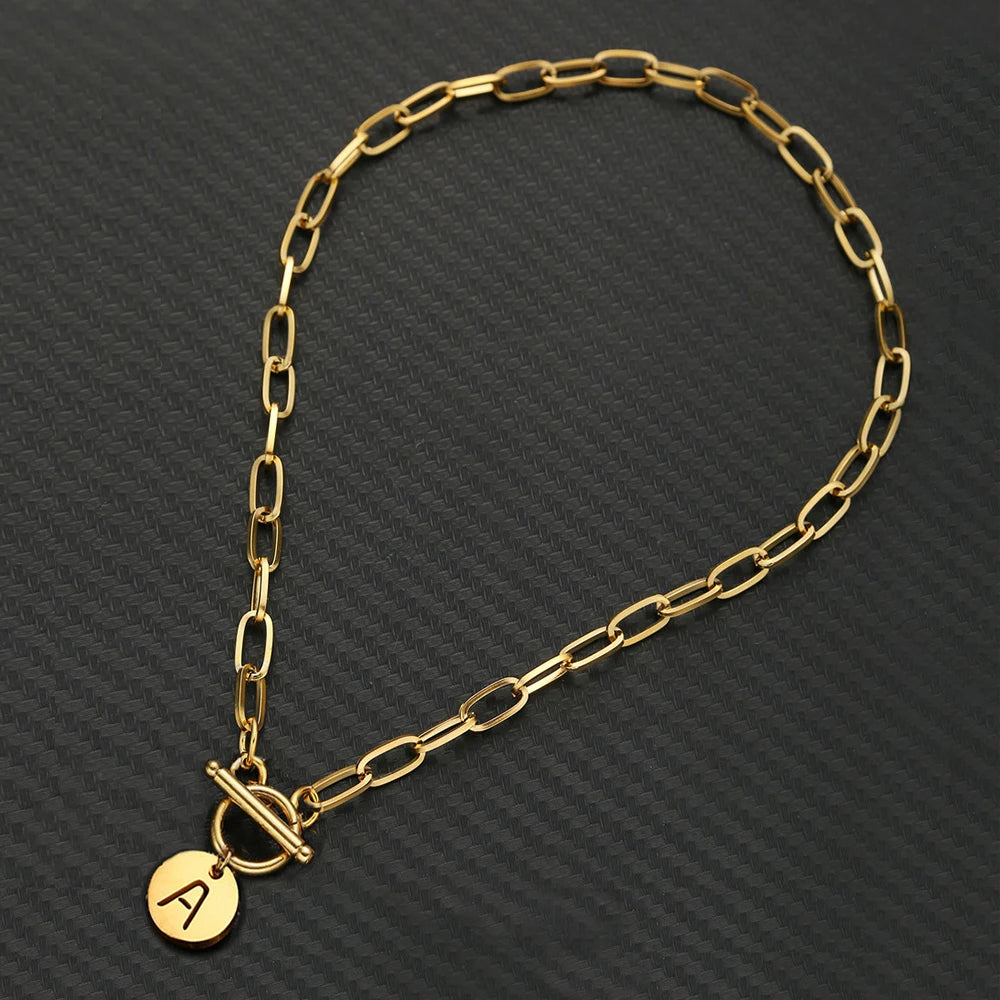 Custom Initial Paperclip Necklace