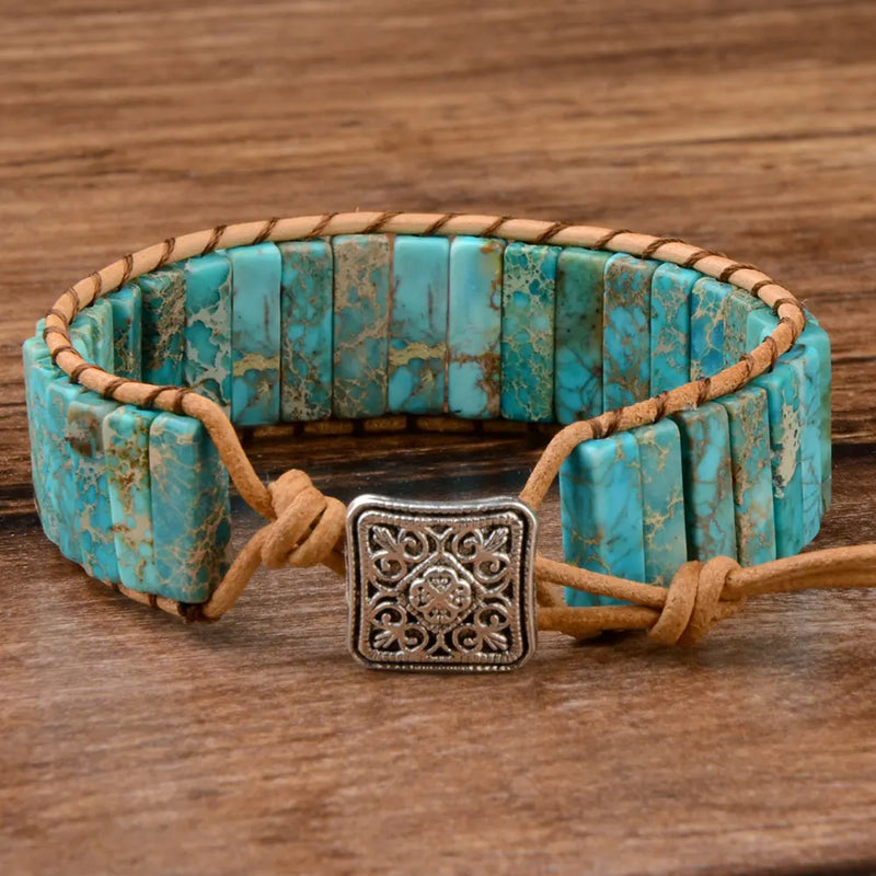 Natural Stone Leather Wrap
