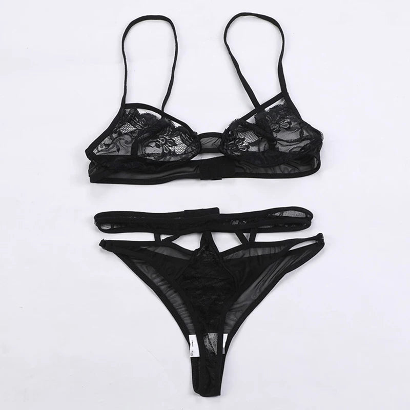 Lace Cutout Bra Set