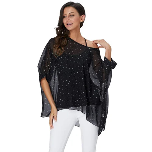 Bohemian Chiffon Batwing Blouse