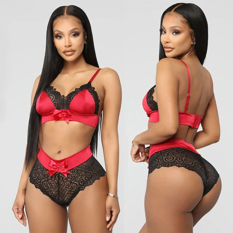 Lace Cutout Bra Set