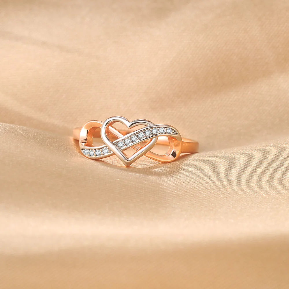 Couple Infinity Love Rings For Women Ladies Jewellery Double Color Dainty Wedding Engagement Gift Promise Rings Jewelry DZR029