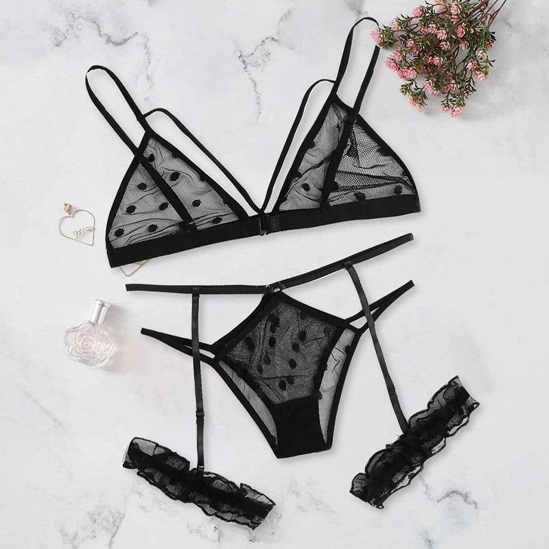 Lace Cutout Bra Set