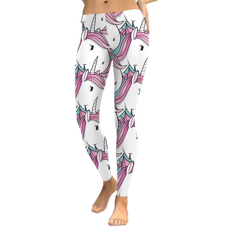 Unicorn Print Stretch Leggings