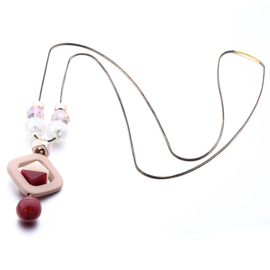 Acrylic Botanical Pendant Necklace