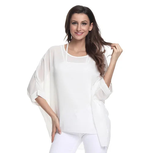 Bohemian Chiffon Batwing Blouse