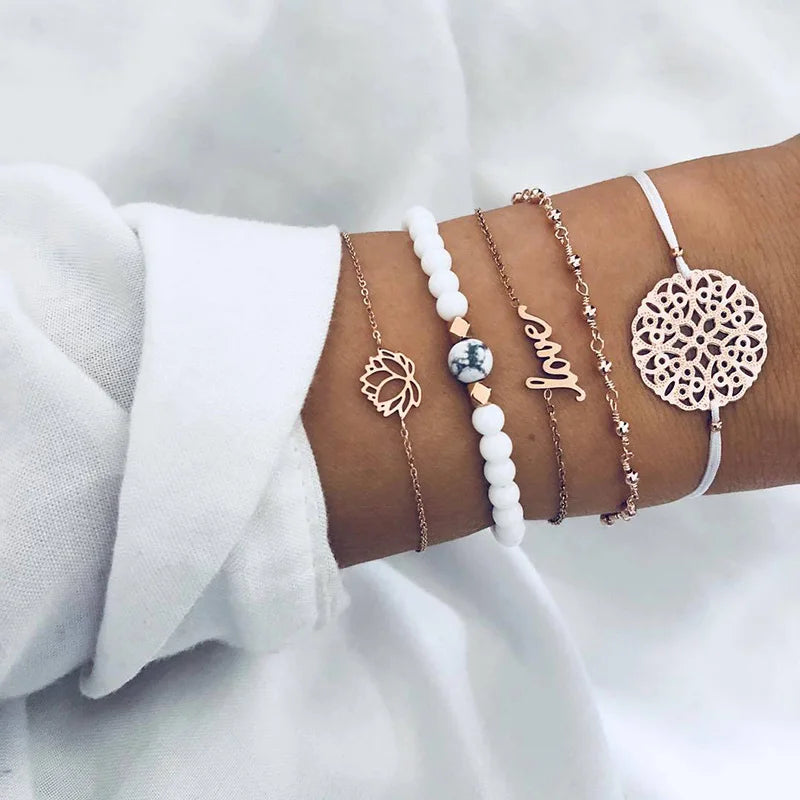 Bohemian Moon Charm Bracelet