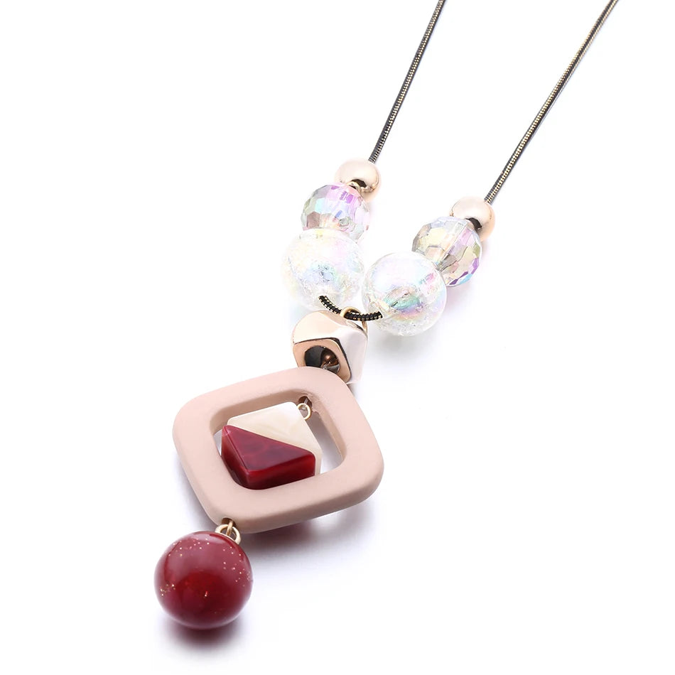 Acrylic Botanical Pendant Necklace