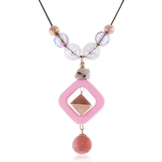 Acrylic Botanical Pendant Necklace