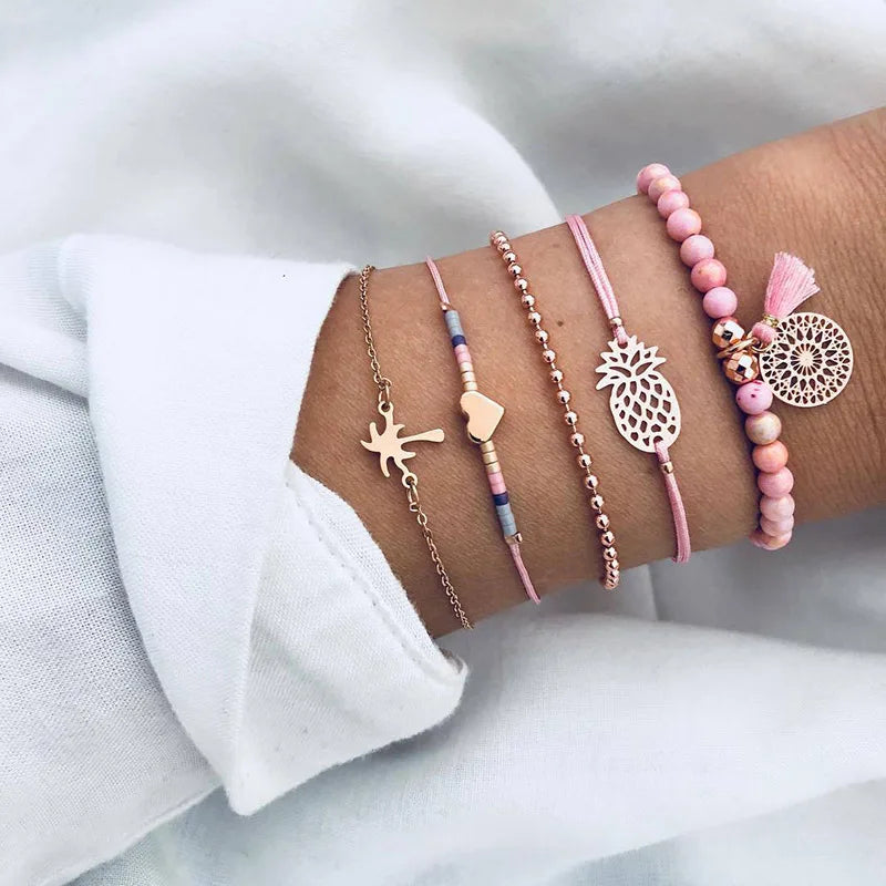 Bohemian Moon Charm Bracelet