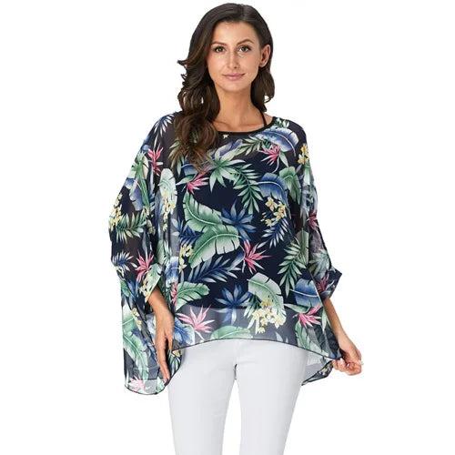 Bohemian Chiffon Batwing Blouse