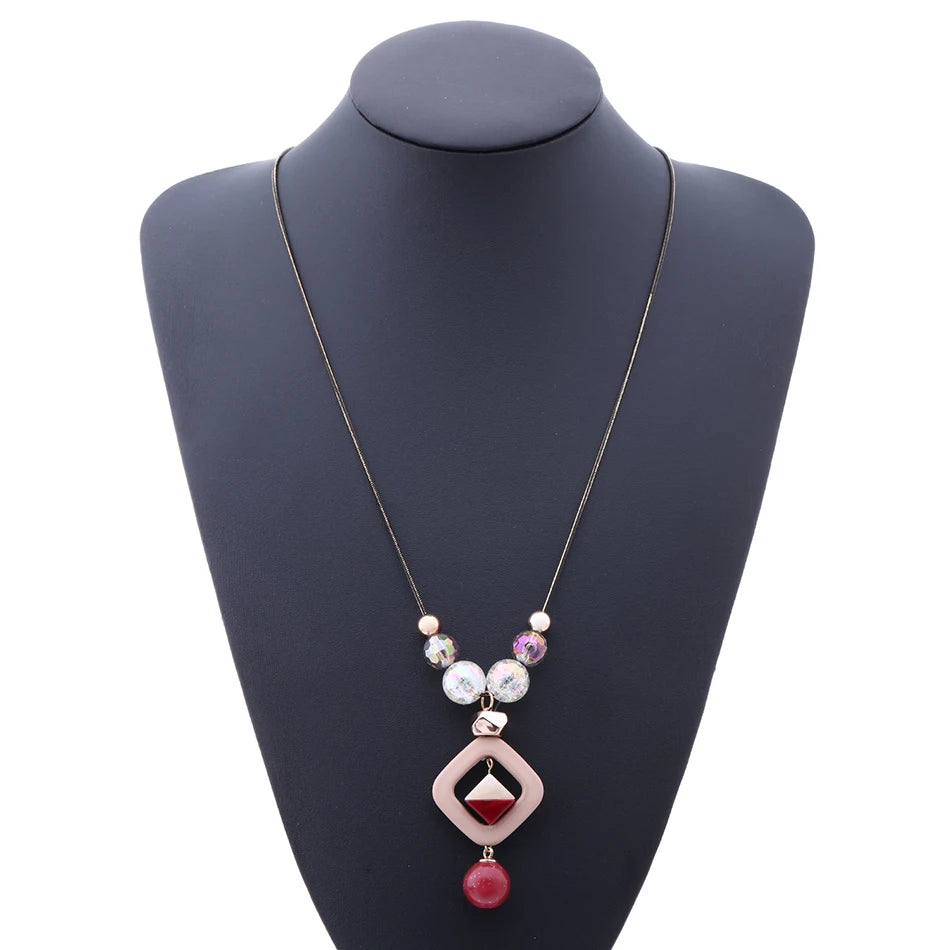 Acrylic Botanical Pendant Necklace
