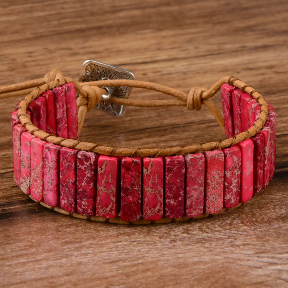 Natural Stone Leather Wrap