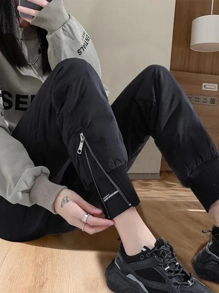 Fleece-Lined Winter Straight Pants