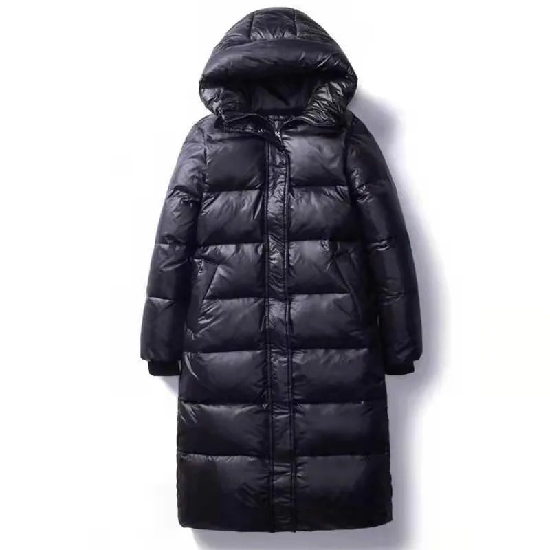 Glossy Hooded Rainproof Parka