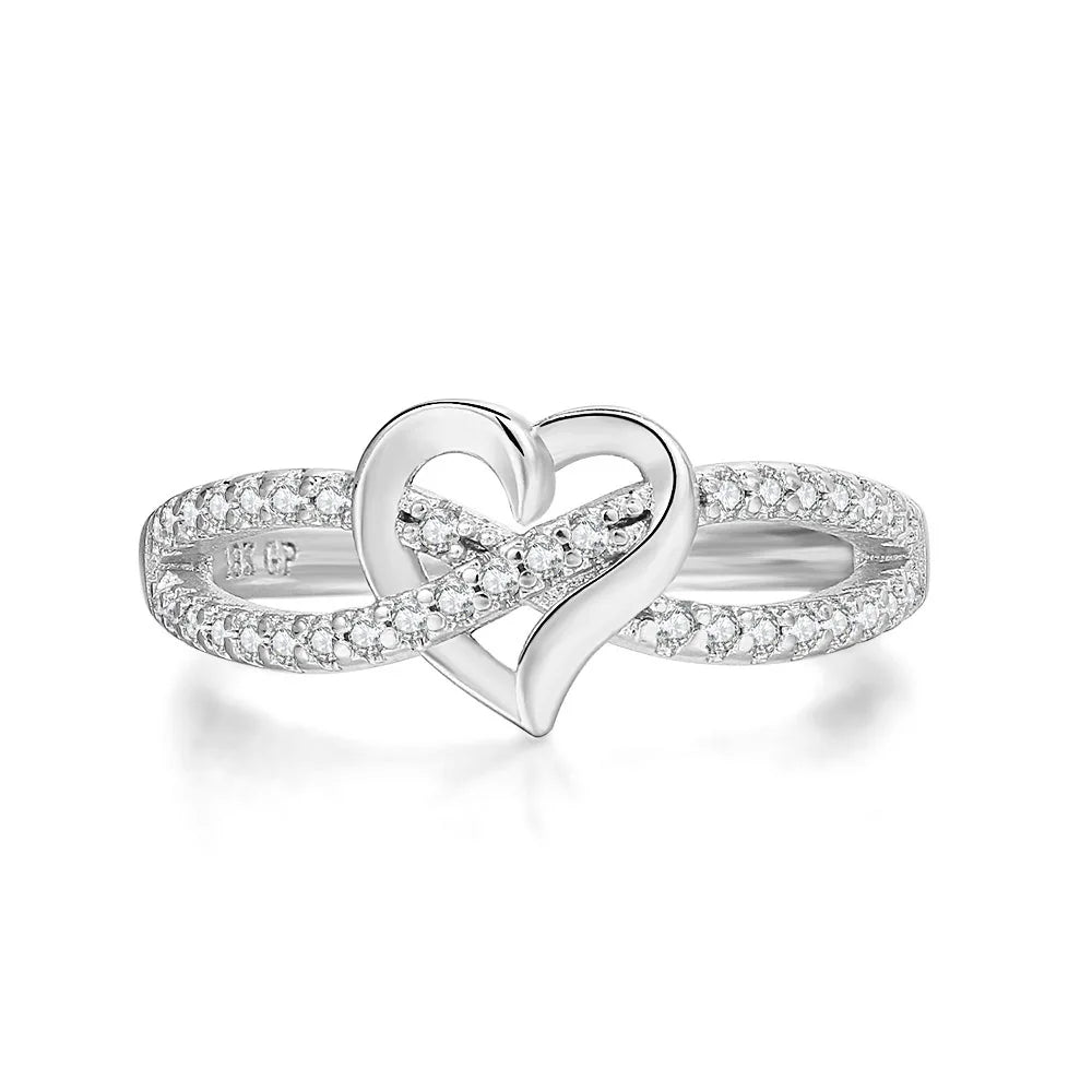Couple Infinity Love Rings For Women Ladies Jewellery Double Color Dainty Wedding Engagement Gift Promise Rings Jewelry DZR029