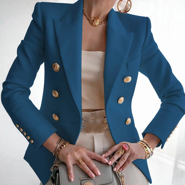 Tailored Turn-Down Collar Blazer