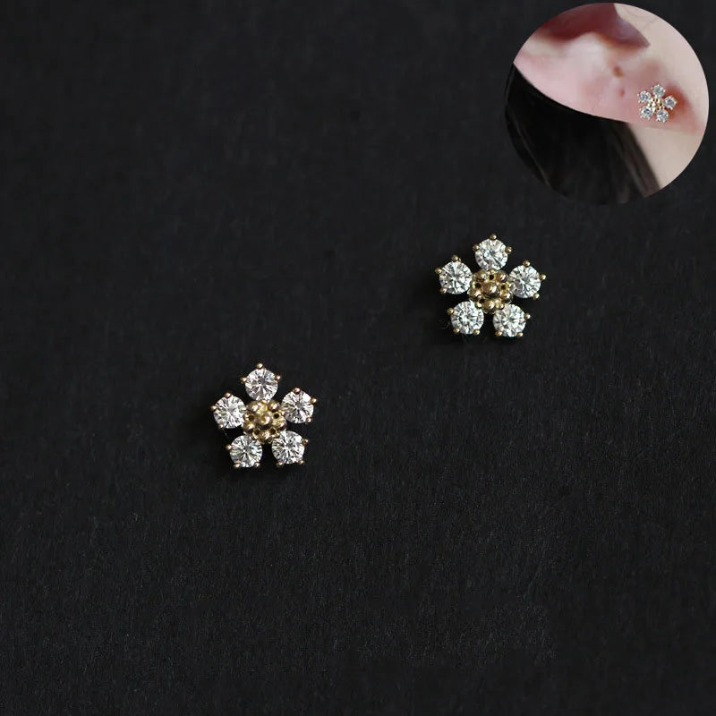 Shiny Zircon Square Studs