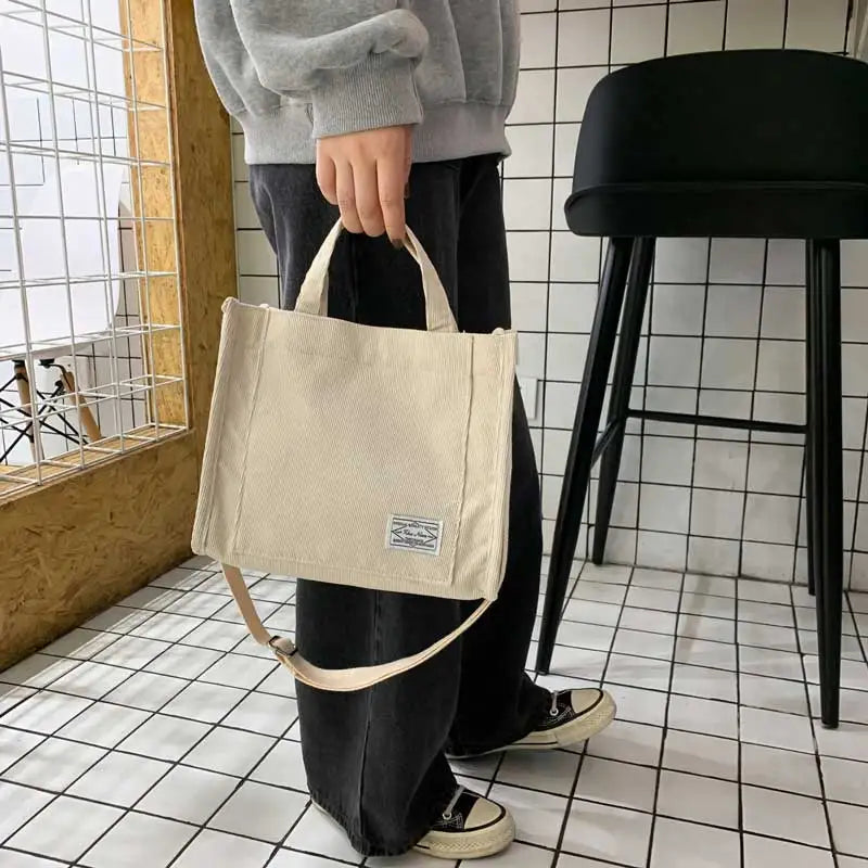 Corduroy Travel Crossbody Tote
