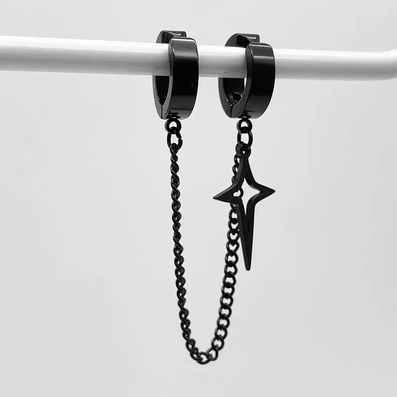 Stainless Star Clip Earrings
