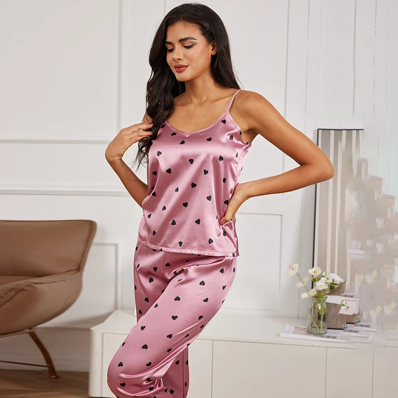 Satin Cami Trouser Pajama Set