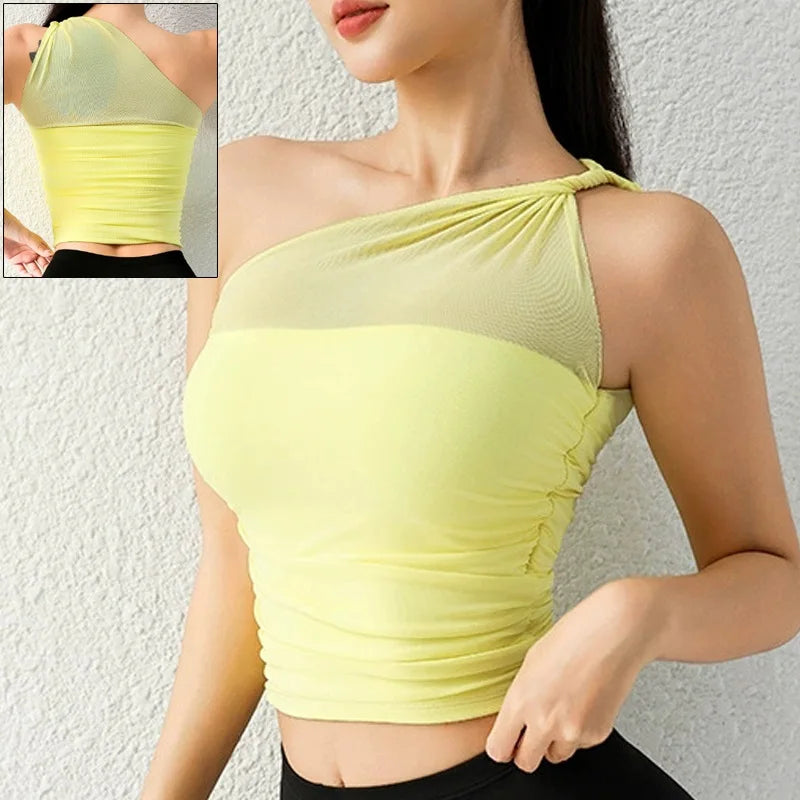 One-Shoulder Wireless Sports Bra