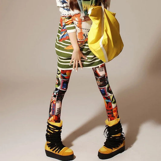 Colorful Leopard Street Leggings
