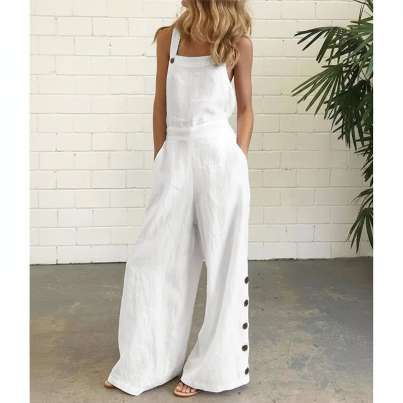 Pocketed Sleeveless Wide-Leg Jumpsuit