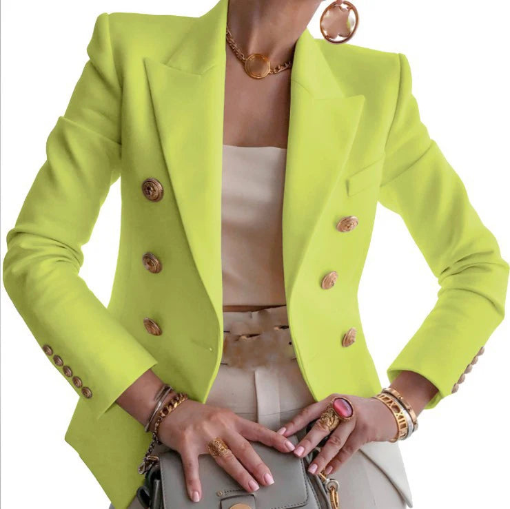 Tailored Turn-Down Collar Blazer
