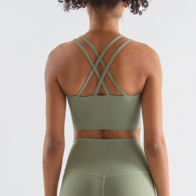 Elastic Cross-Back Sports Bra