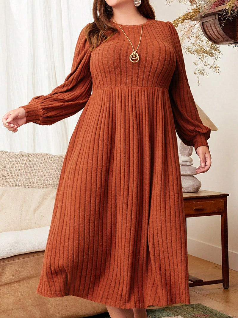 Long-Sleeve Fit-Flare Maxi Dress