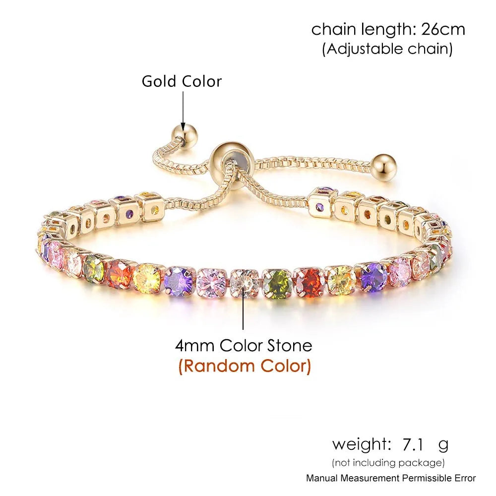 Rainbow Zircon Tennis Bracelet