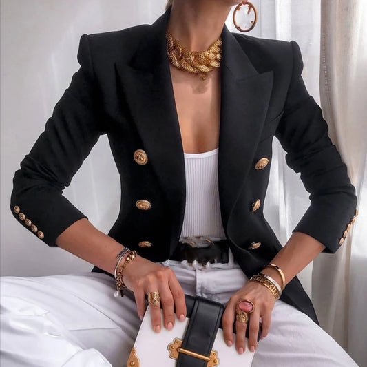 Tailored Turn-Down Collar Blazer