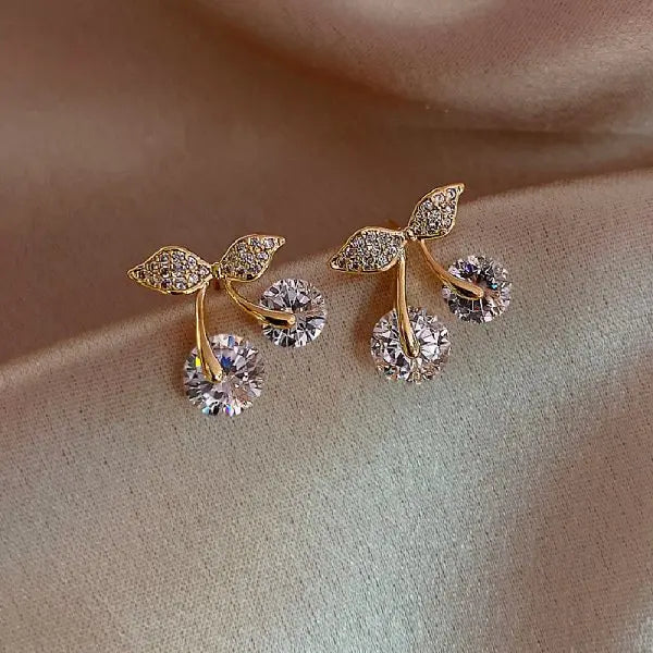 Rhinestone Flower Pearl Studs