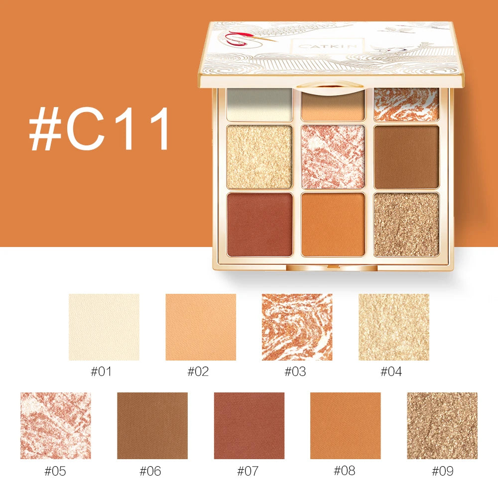 Nine-Color Pigmented Eyeshadow Palette
