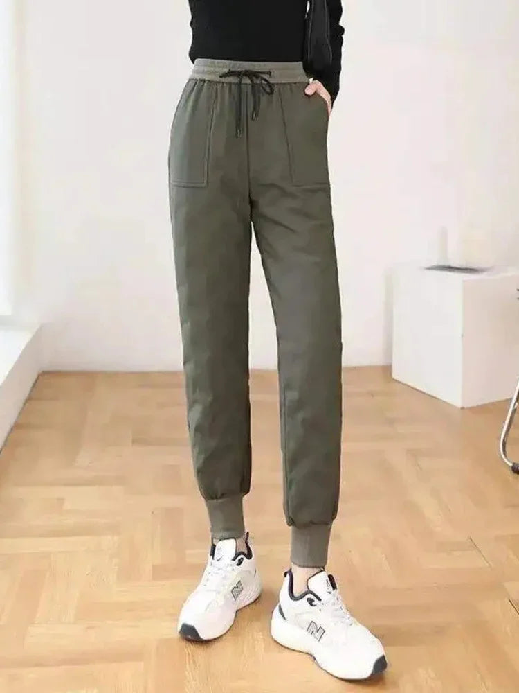 Fleece-Lined Winter Straight Pants